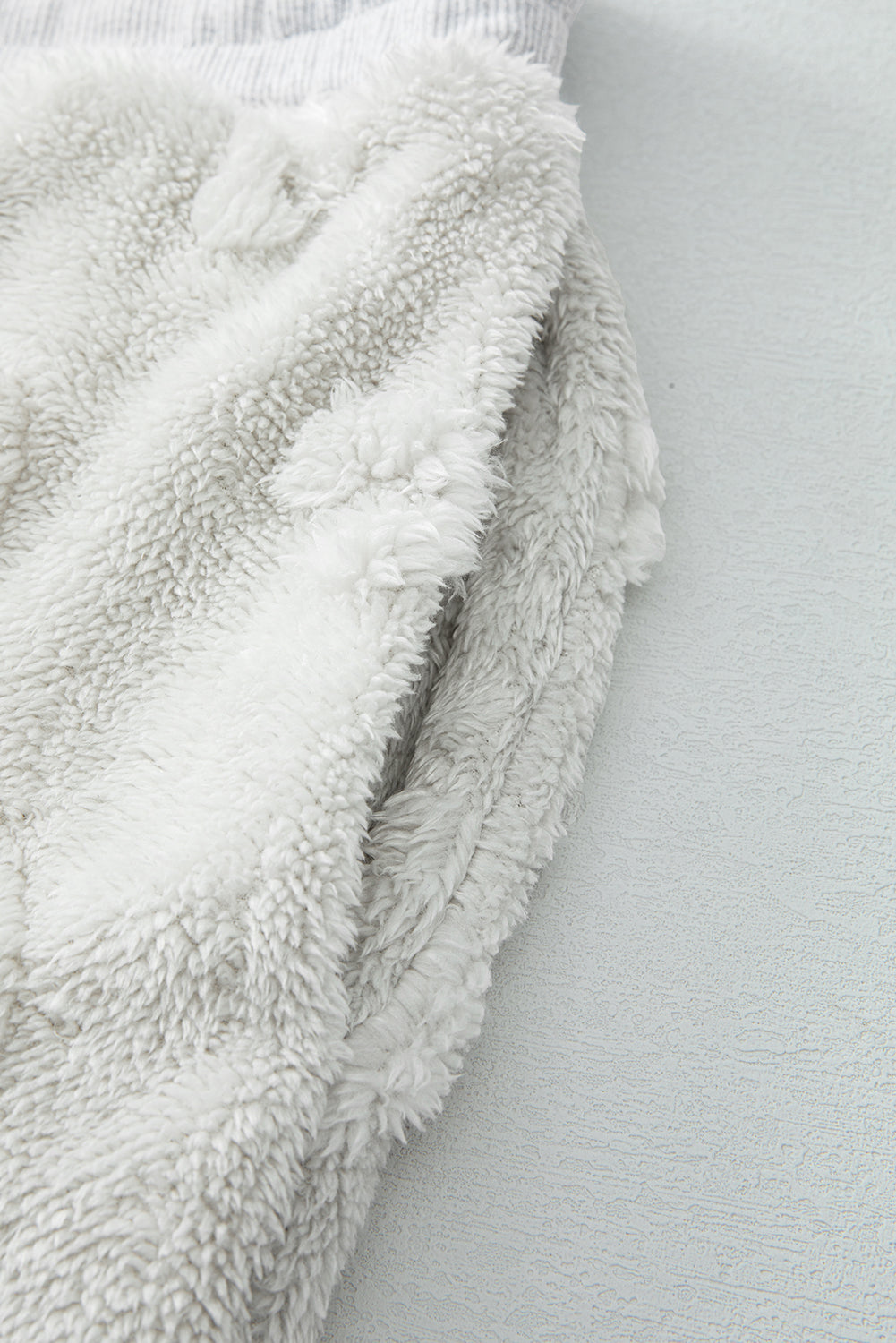 Light Grey Leopard Textured Loose Fit Fleece Loungewear Two-Piece