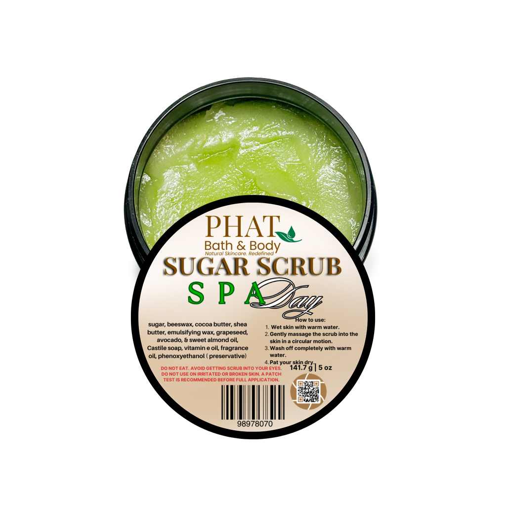 Spa Day Whipped Sugar Scrub with Cocoa Butter Mint Lemon & Eucalyptus | 5 oz