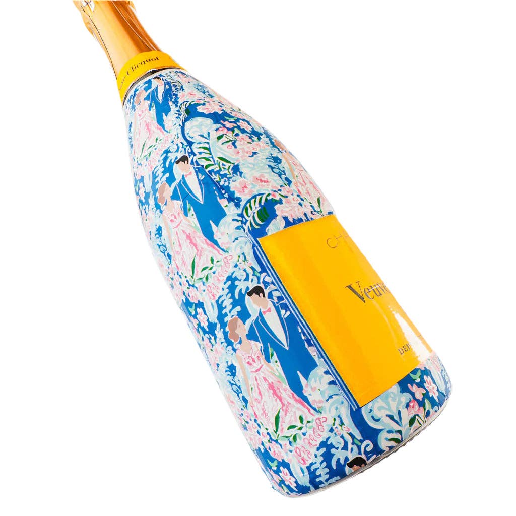 Bottle Wrap Preppy Bride and Groom - Champagne Collection