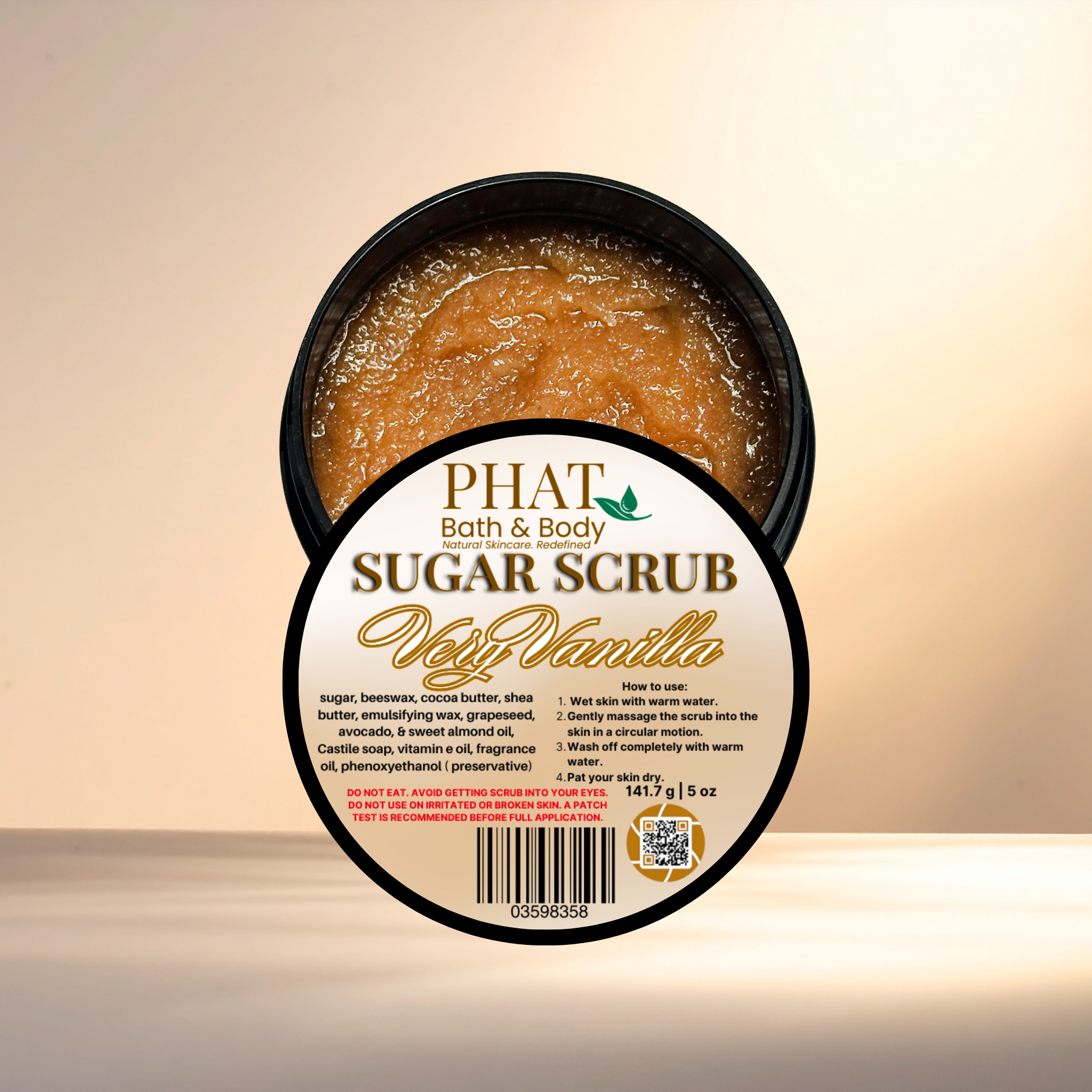 Very Vanilla Whipped Sugar Scrub with Shea & Cocoa Butter Vitamin E | 5 oz