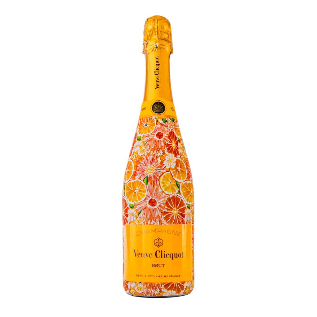 Bottle Wrap Preppy Watercolor Oranges - Champagne Collection