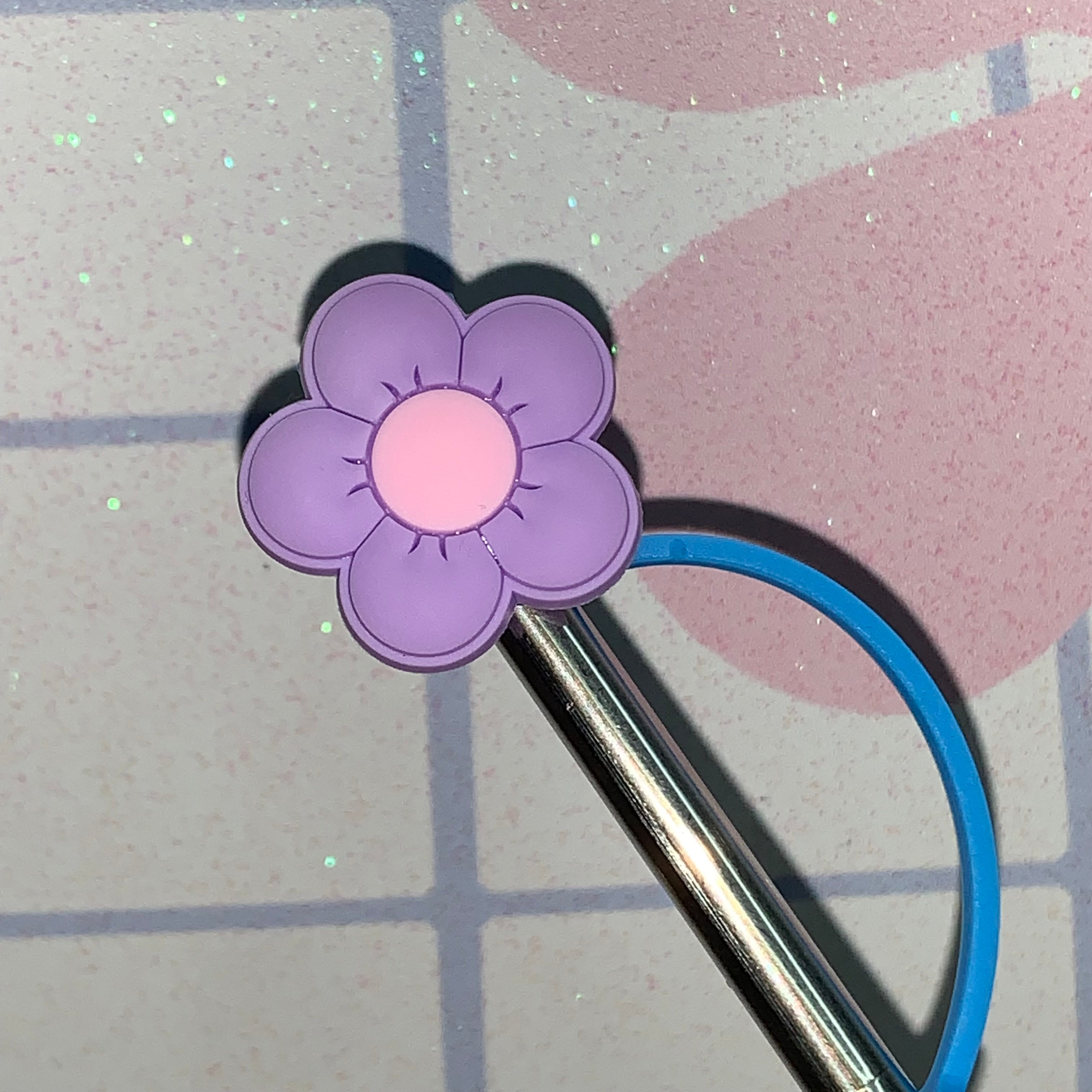 Cutie Flower Straw Topper Cup Decor