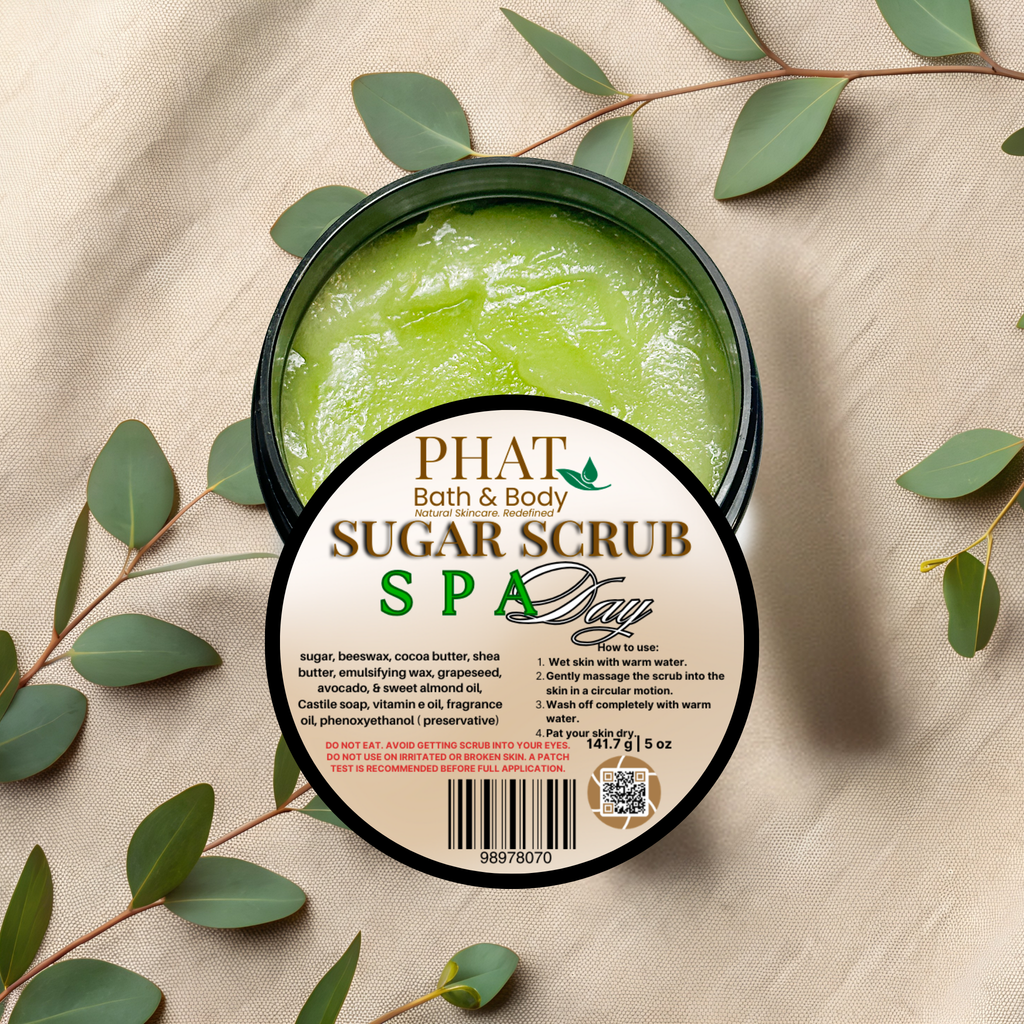 Spa Day Whipped Sugar Scrub with Cocoa Butter Mint Lemon & Eucalyptus | 5 oz