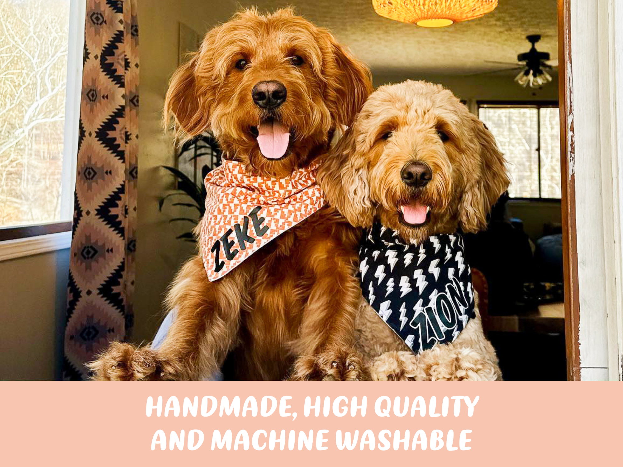 "Gingham Peaches" Dog Bandana