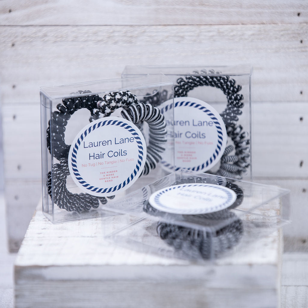 Medium Lauren Lane Hair Coil Set in Black and White