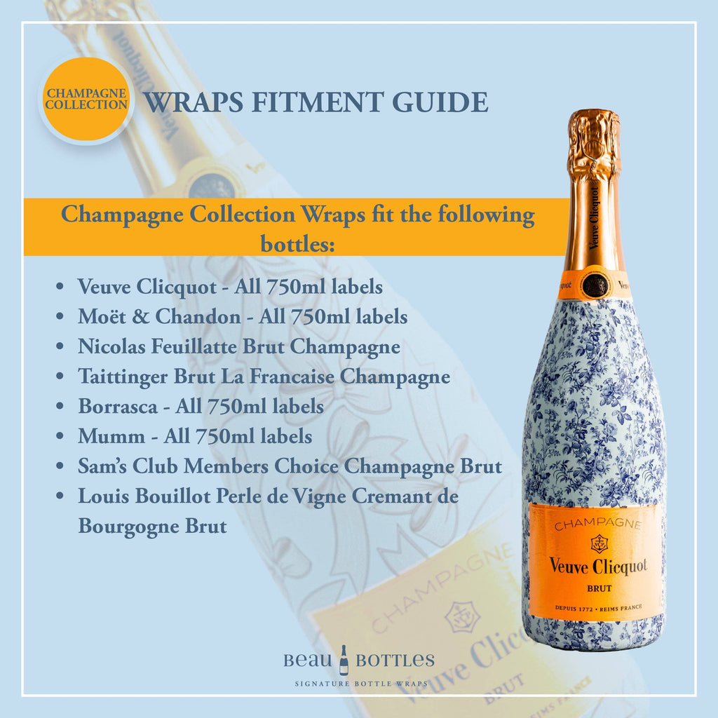 Bottle Wrap Grandmillenial Pink Floral - Champagne Collection