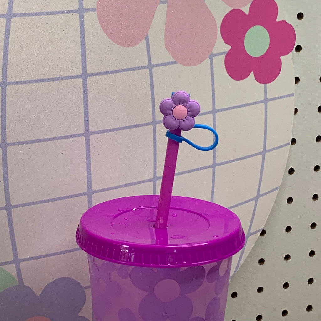 Cutie Flower Straw Topper Cup Decor