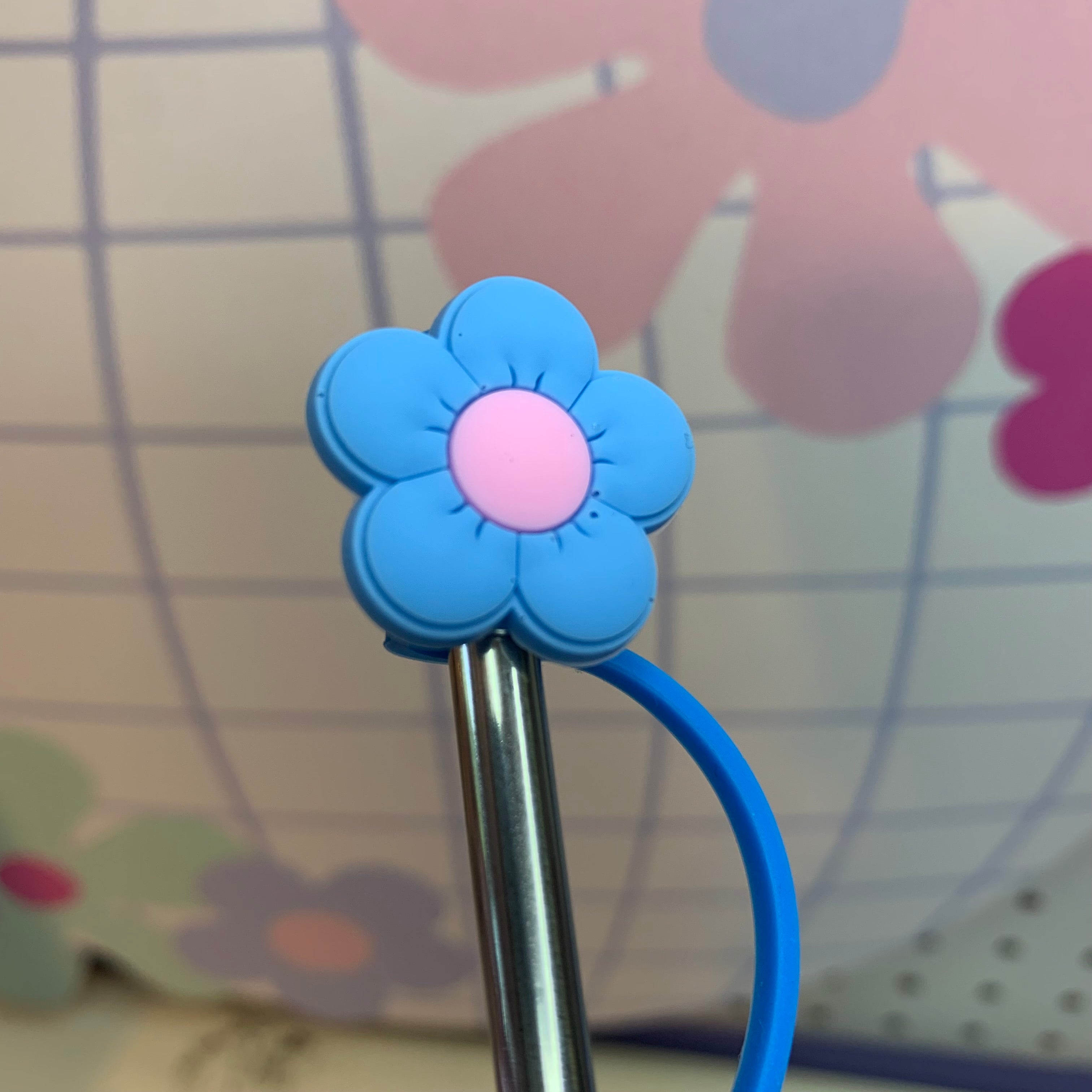 Cutie Flower Straw Topper Cup Decor