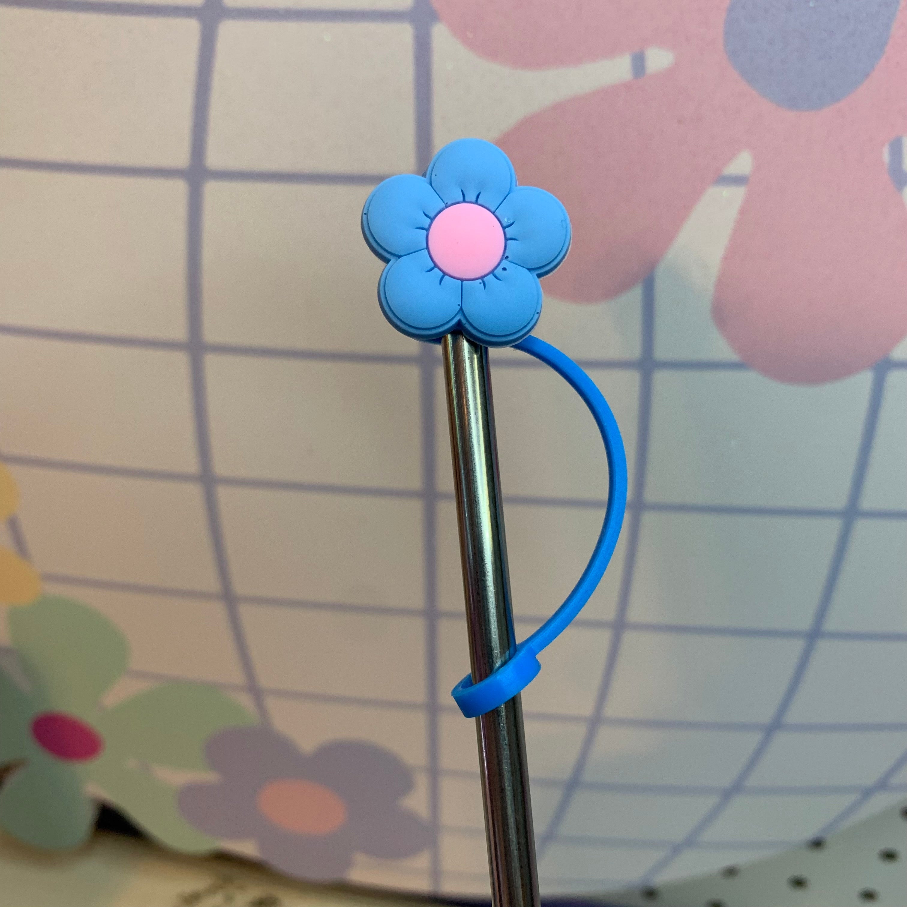 Cutie Flower Straw Topper Cup Decor