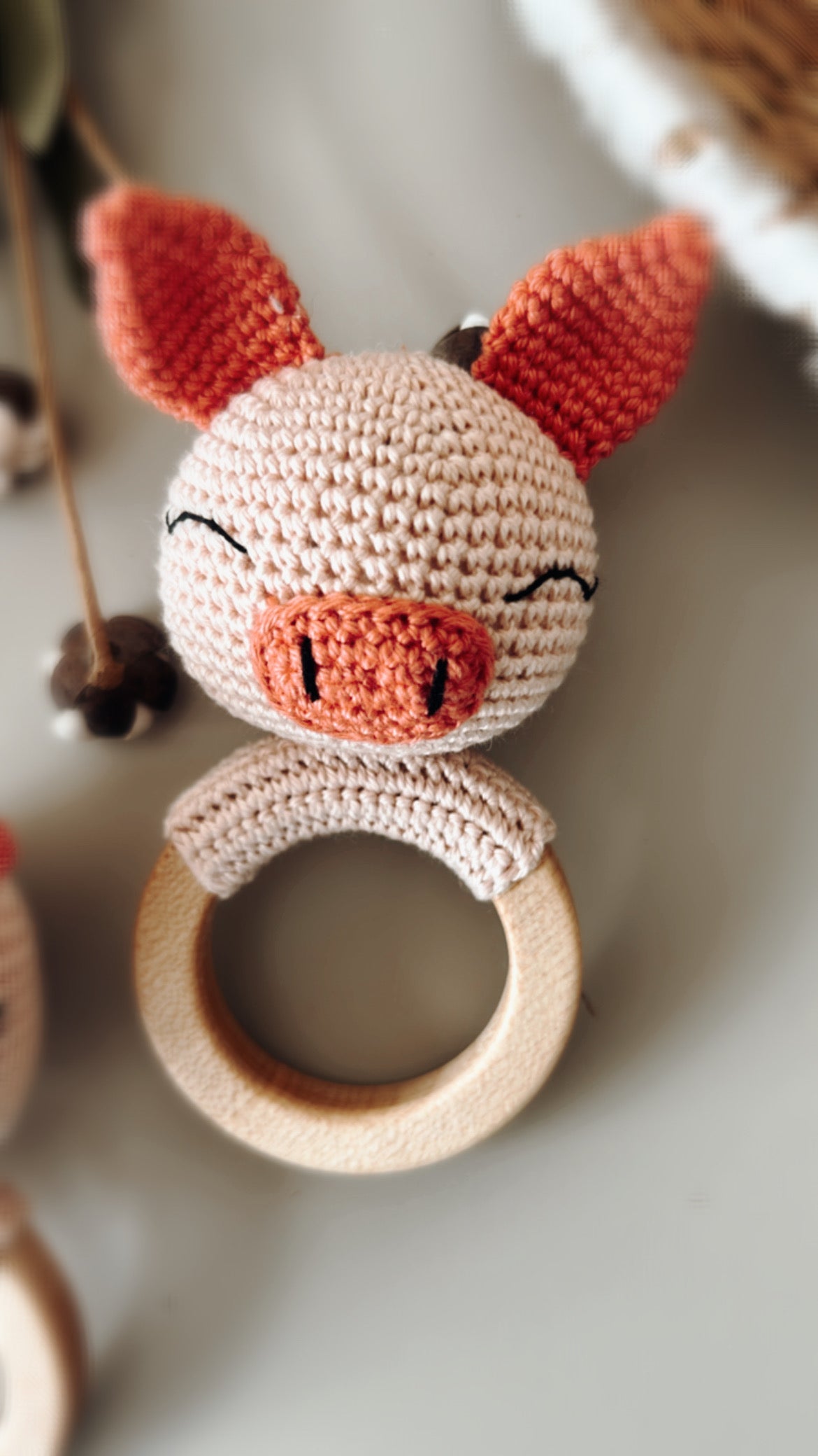 Farm Baby Shower Gift- Pig Rattle
