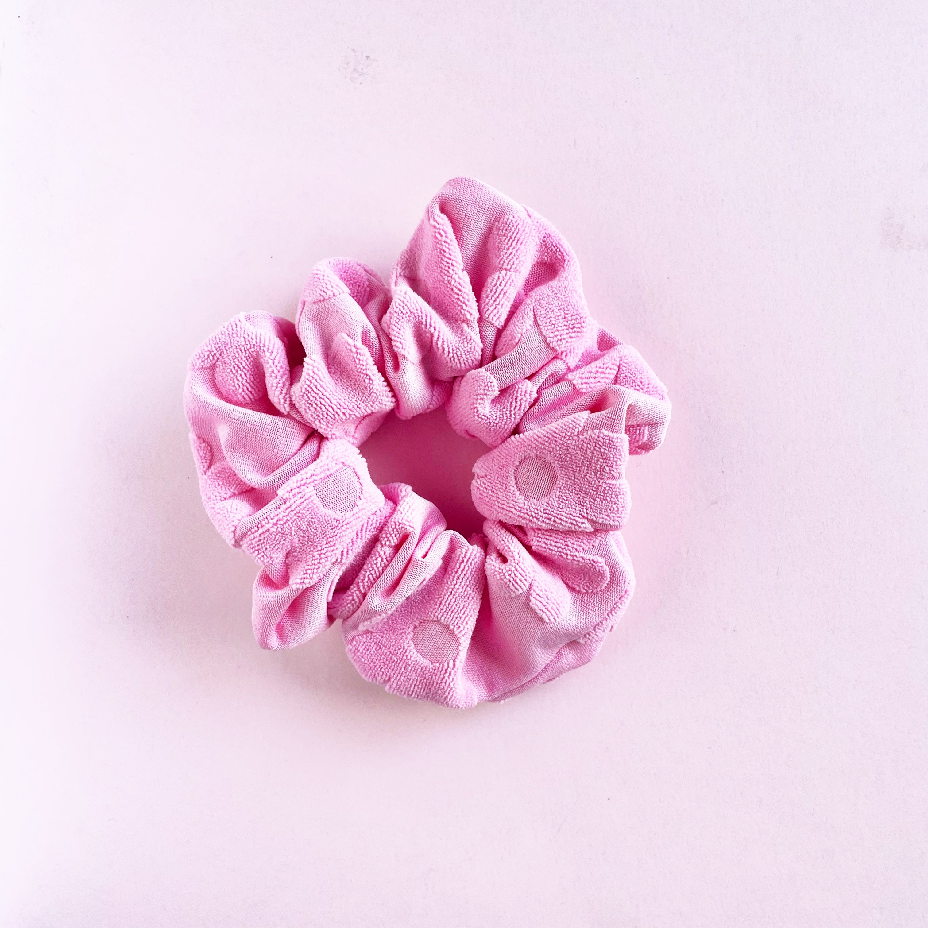 Floral Terry Cloth Knit Scrunchies