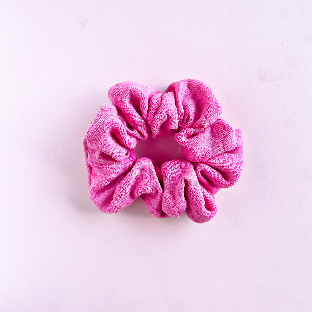 Floral Terry Cloth Knit Scrunchies