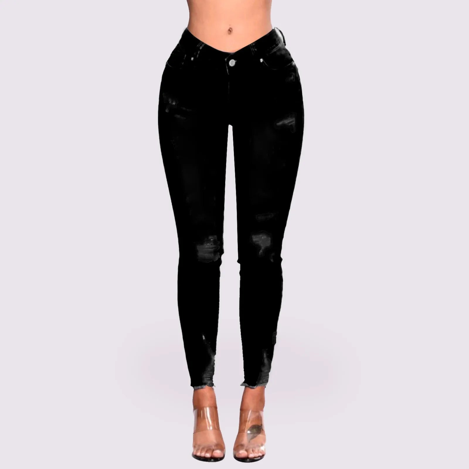 Women's Skinny Ripped Jeans - Slim Denim Pants Women's Jeans