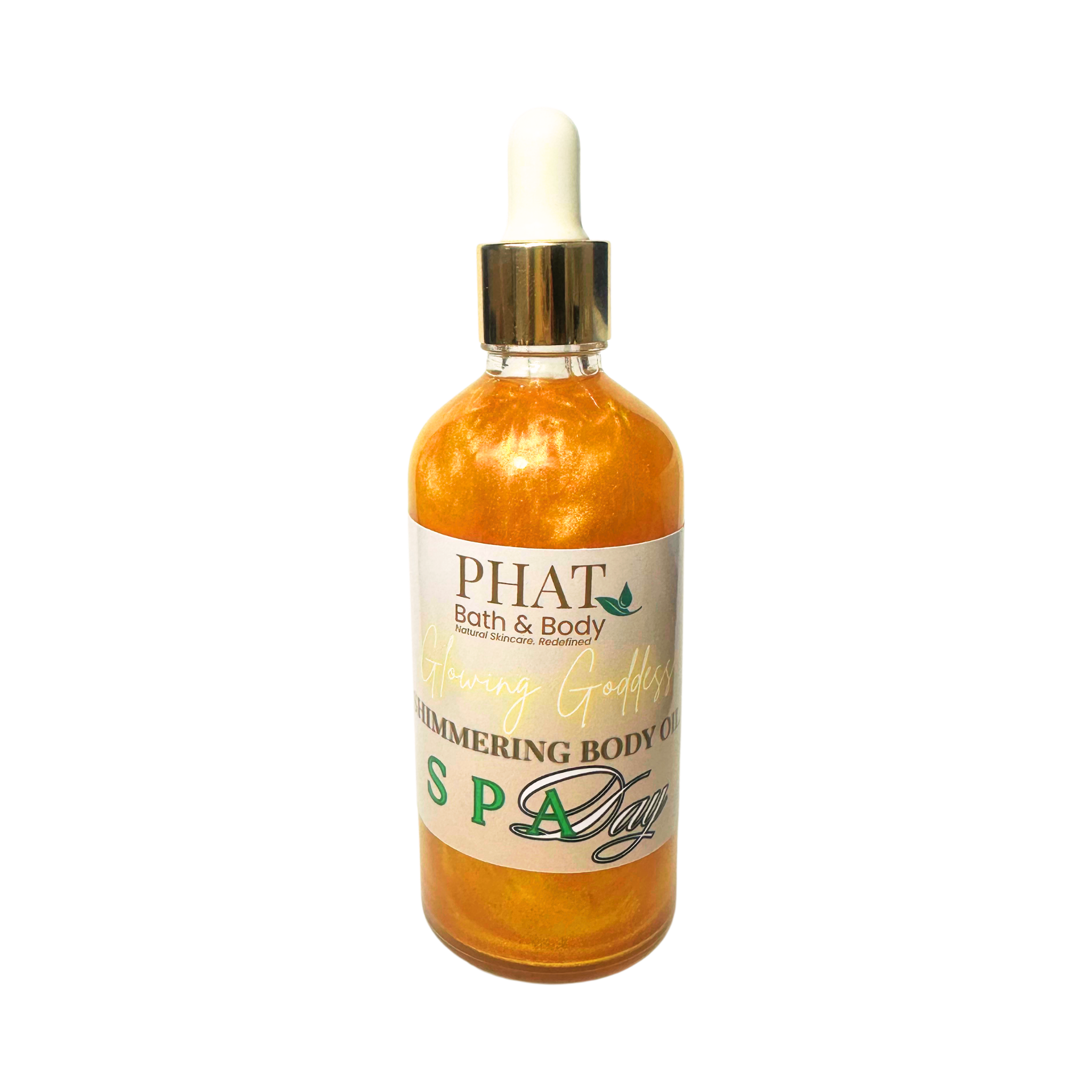 Spa Day Glowing Goddess Natural Shimmer Body Oil Golden Glow Mint & Eucalyptus | 3.2 oz