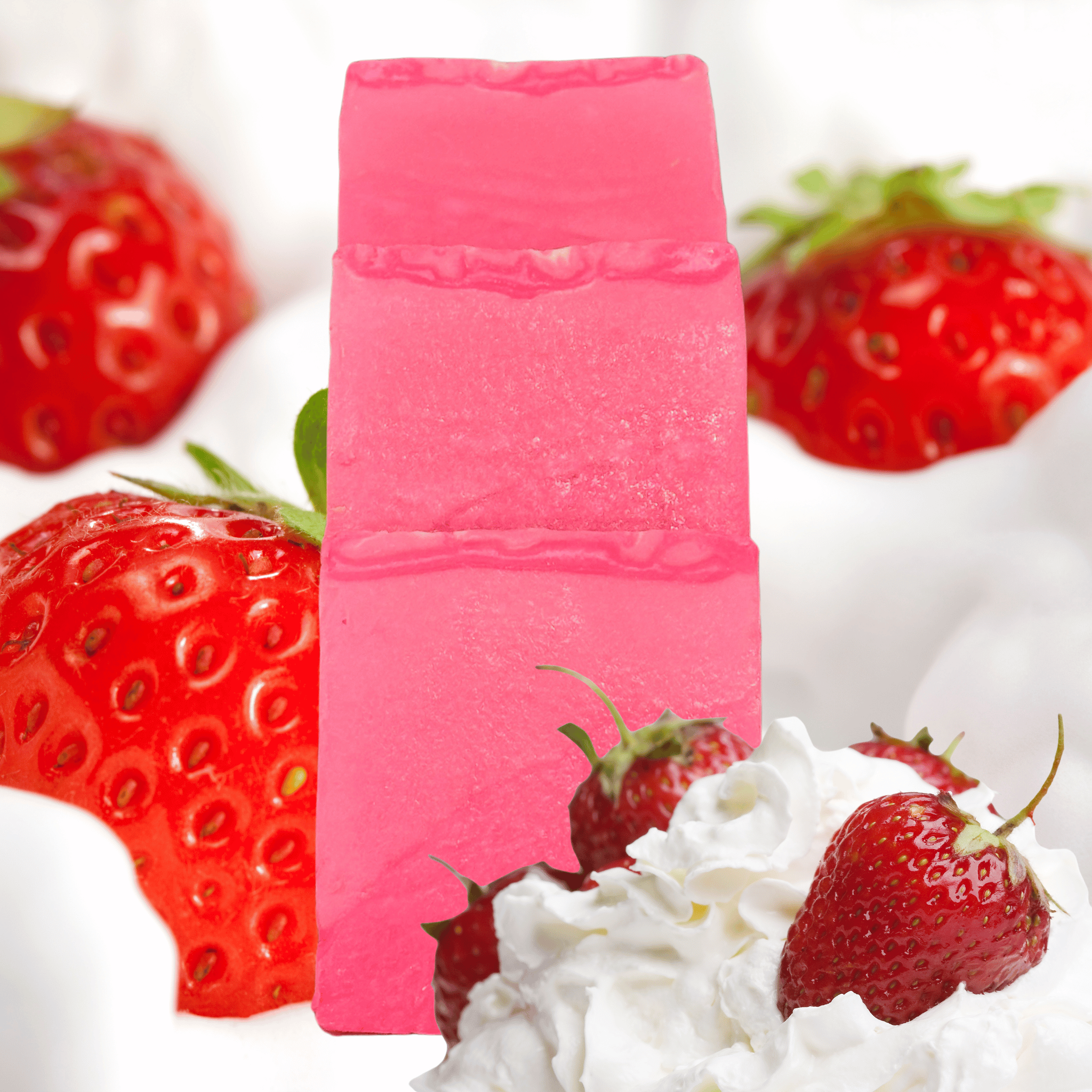 Strawberries & Cream Handmade Natural Bar Soap Coconut & Olive Oil Soap