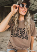 Mama Outline Checkered Tee *12 Colors (S-3X)