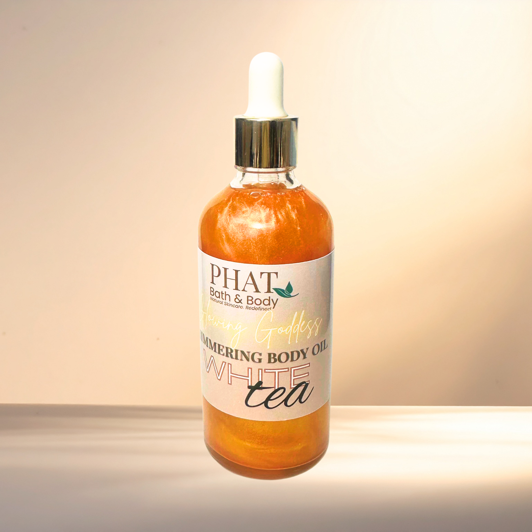 White Tea Glowing Goddess Natural Shimmer Body Oil Golden Glow | 3.2 oz
