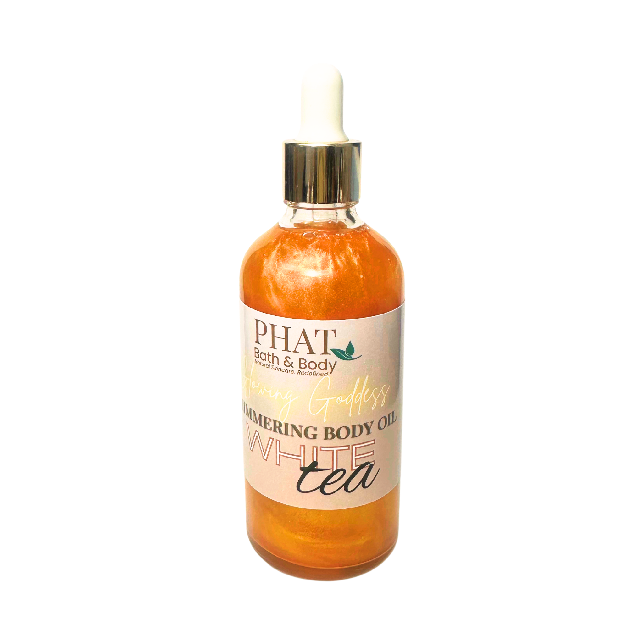 White Tea Glowing Goddess Natural Shimmer Body Oil Golden Glow | 3.2 oz