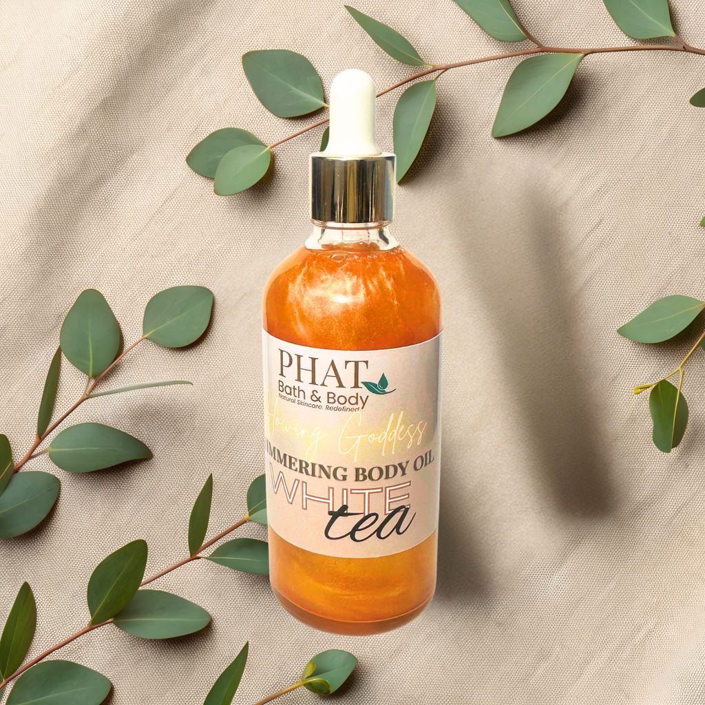White Tea Glowing Goddess Natural Shimmer Body Oil Golden Glow | 3.2 oz