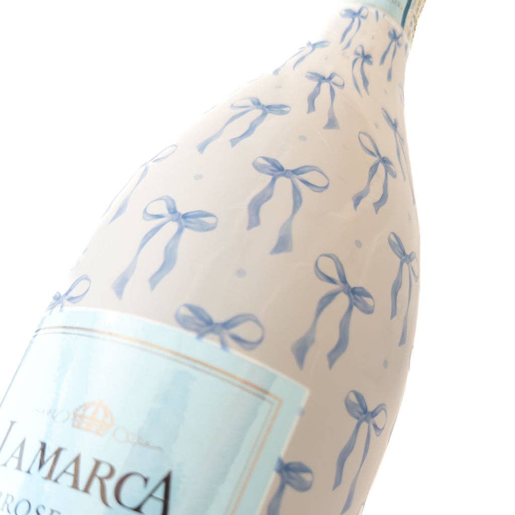 Bottle Wrap Blue Bows - Prosecco Collection
