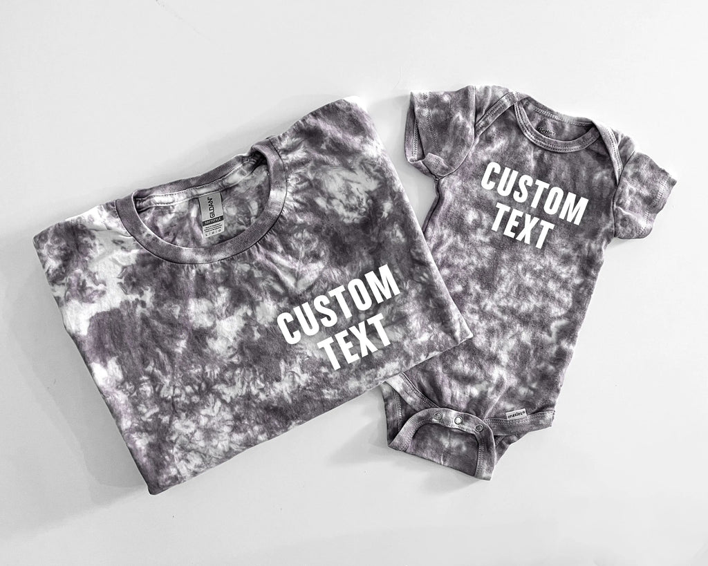 Personalized Tie Dye Shirts | Set of 2 For Adult and Baby Matching