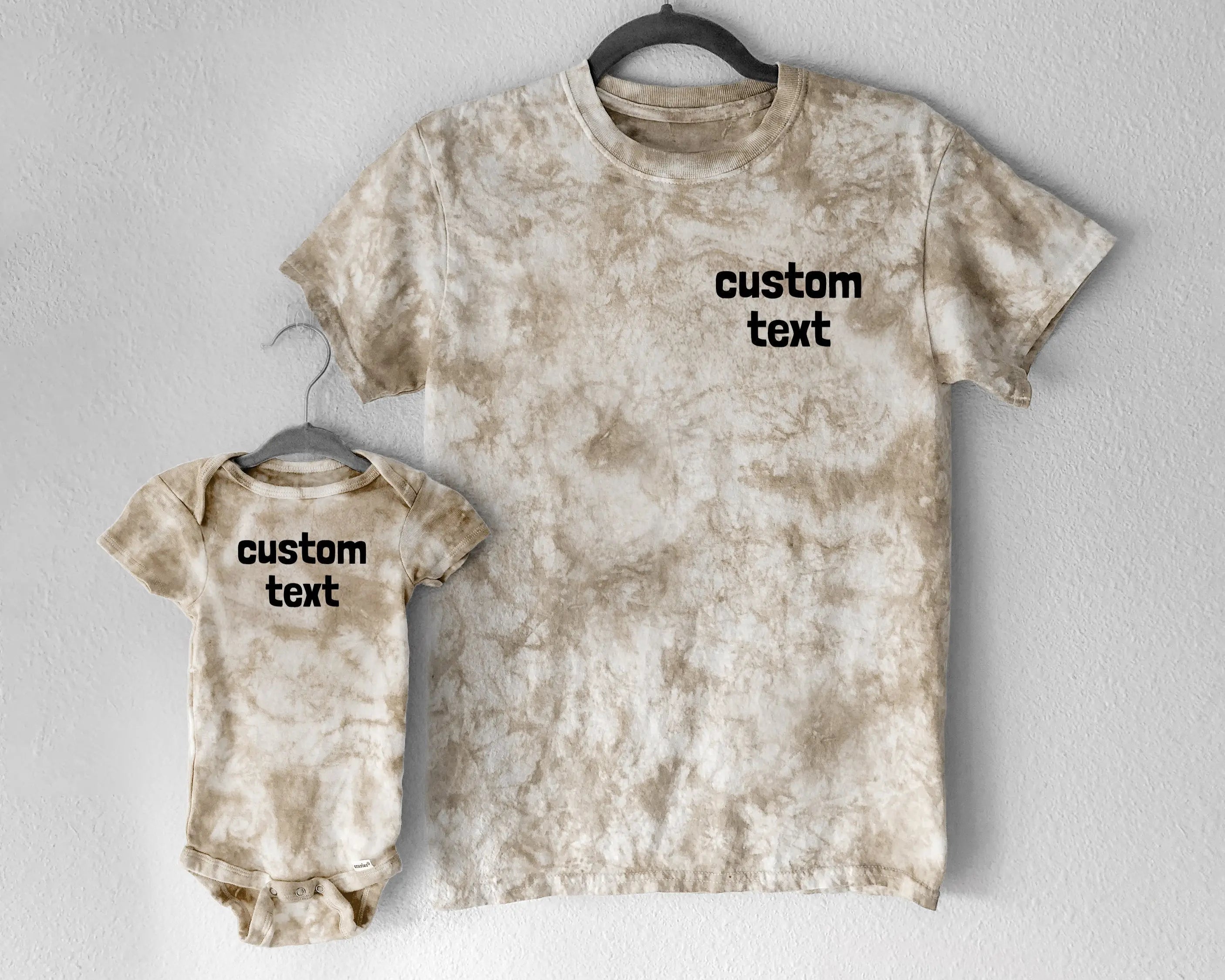 Personalized Tie Dye Shirts | Set of 2 For Adult and Baby Matching
