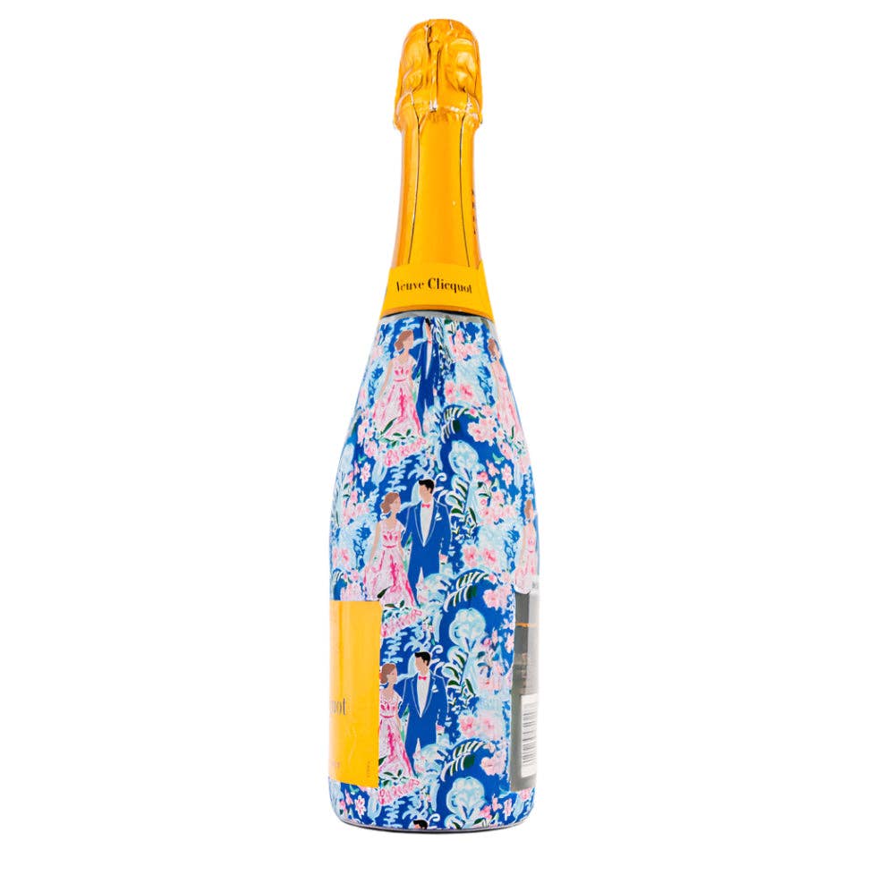 Bottle Wrap Preppy Bride and Groom - Champagne Collection