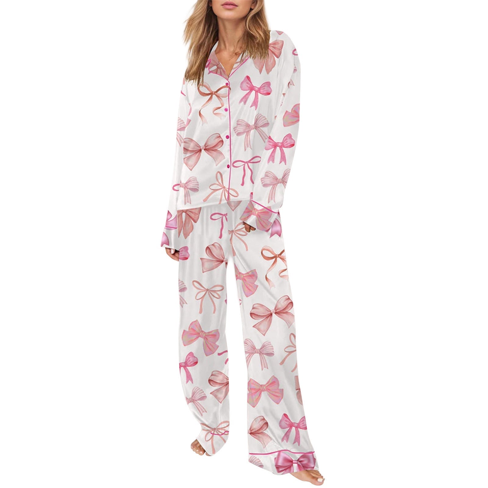 Printed Long-Sleeve Pajama Set