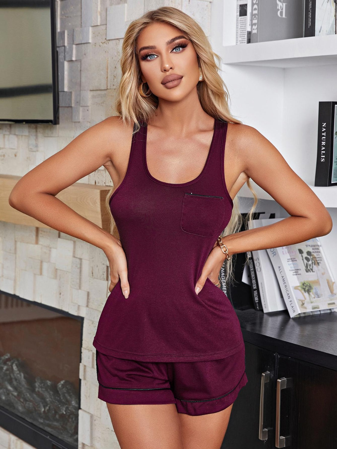 Scoop Neck Tank & Shorts Lounge Set