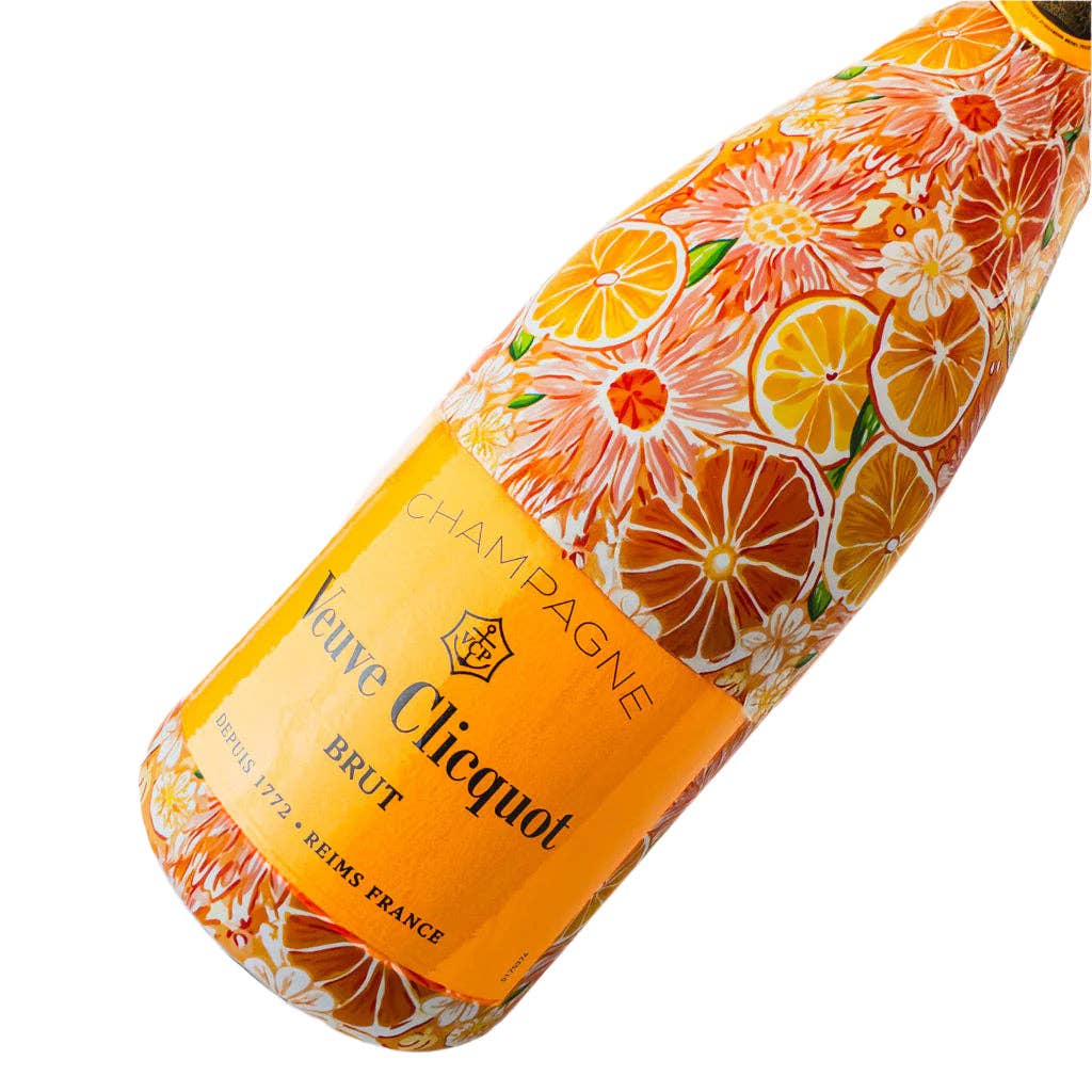 Bottle Wrap Preppy Watercolor Oranges - Champagne Collection