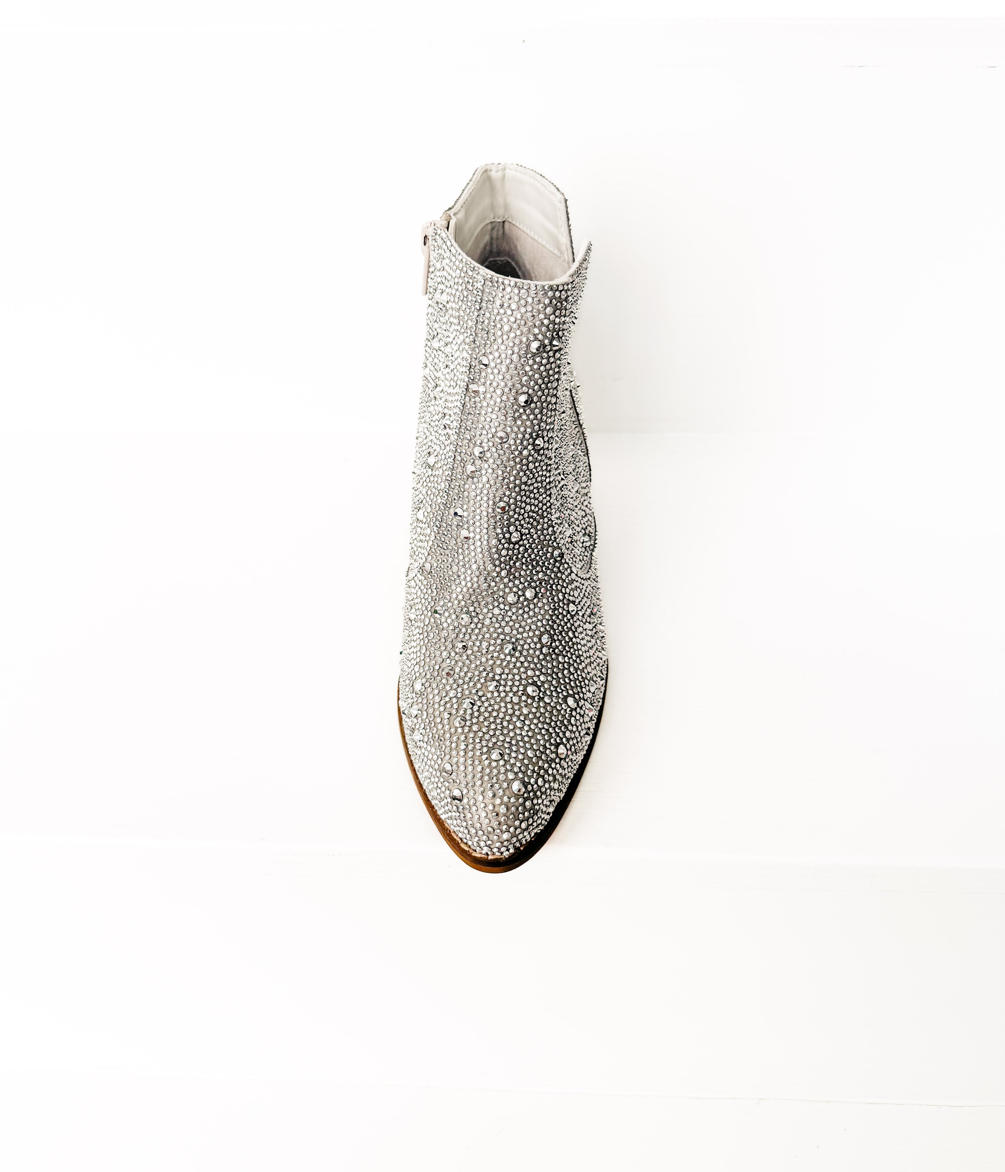 Shine Star Rhinestone Bootie in Silver