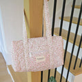 Quilted Blush Blossoms Tote Bag